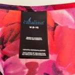 Catalina Women’s Kimono Cover Up Chiffon Floral Beach Short Sleeve Fringe Size M Photo 2