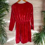 NWT BELTAINE Red Velvet Garnet Tulip Long Sleeve Mini Dress Photo 6