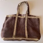 Muche et Muchette jute tote bag, chocolate brown and gold tone sequinns, NWOT Photo 6