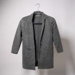 Banana Republic Knit Blazer Cardigan Dark Gray Pockets Women's Petite Small Photo 1