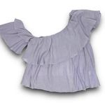 DO+BE Off Shoulder Cropped Ruffle Blouse Lavender Top Spring Summer Size Small Photo 0