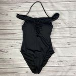 Bar III Solid Lace Up Off-The-Shoulder One-Piece Swimsuit Size M Black New Photo 3