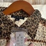 J.Crew Sheer Leopard-Print Shirt in Crinkle Chiffon Button Blouse NWT Size 2 Photo 2