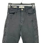 Tally Weijl Black Jeans Embroidered Hi Rise Skinny Distressed Size Small Photo 7