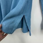 American Eagle  Outfitters Blue Boho Thermal Long Sleeve Shirt Size Medium Fall Photo 4