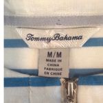 Tommy Bahama Womens Striped Quarter Zip Short Sleeve Drawstring Shirt Dress M Photo 4