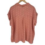 Zenobia Peach Mini Floral Print Button Down Blouse size 3X Collared Pockets NWT Photo 7