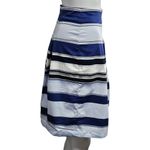 New York And Company  Blue & White Striped Pleated Aline Skirt Size 6 Photo 3