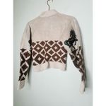 AUTUMN ADEIGBO Brown Horse Printed 100% Virgin Wool Marla Turtleneck Top Small Photo 8