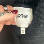 Aerie  NWOT Midnight Black Raw Hem Ribbed Butter Soft Chenille Turtleneck Sweater Photo 1