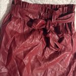 Loft , Stylish Red Faux Leather Skirt Size XS with Belt, Bag style Photo 4