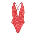 Maaji  Red Camelia Safari Plunge Reversible One Piece NWT Sz. S Photo 5