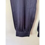 Eileen Fisher NWT Sandwashed Silk Charmeuse Ankle Pants Midnight Blue Medium Photo 4