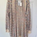 Multicolor Knit Sparkle Women's Longsleeve Sweater Cardigan Size Sm / Med Pink Photo 0