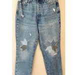 Old Navy NEW  Higher High-Waisted Button-Fly Straight Patchwork Non-Stretch Jeans Photo 7