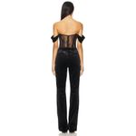 retrofete Leni Velvet Corset Wide Leg Jumpsuit Black Womens Size Small Photo 5