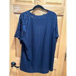 Bloomchic Women's 18/20 2X  Lace Short Sleeve Blouse - Navy Blue NWT Photo 3