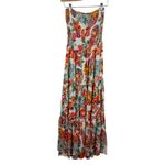 Abel the label NWT Fruit Print Maxi Dress Small Smocked Tiered Tropical Resort Photo 3