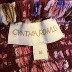 Cynthia Rowley  M Smocked Button Front Maxi Skirt Floral Front Slit Gypsy Peasant Photo 8