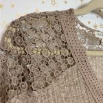 Carmel Neutral Lightweight Lace Blouse Tan Size M Photo 3