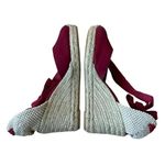 Margaux Red/ Wine Espadrilles Women’s Faux Suede Wedge Lace Up Sandals Red Sz 10 Photo 6