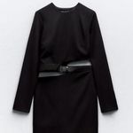 ZARA  Belted Cut-Out Side Dress Black Photo 0