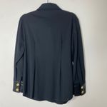 Soft Surroundings  Black Mattea Faux Leather Cuff Tunic Button-down Shirt Medium Photo 2