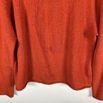 Eileen Fisher  Cotton Roll Neck‎ Knit Sweater Large Orange Cottagecore Fisherman Photo 3