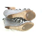 Eileen Fisher Women's 9 M  Cage Wedge Shoe Sandal Metallic Silver + Bag EUC Photo 2