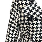 Me Jane  Houndstooth Trench Coat Jacket Size S Wool Blend Black White Photo 3