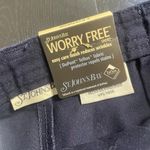 st. john's bay  Womens Navy Blue Worry Free Pleated Shorts Size 8 with Belt Photo 1