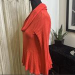 Maeve Anthropologie Winterscape Cowl Neck Peplum Top Women's XSP Orange Photo 3