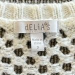 Delia’s Y2K crochet knit pullover sweater, cropped, off white sz S Photo 4