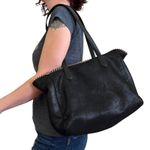 Stella McCartney Black Falabella Shaggy Deer Faux Suede Vegan Leather Tote Bag Photo 7
