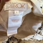 LaRok 100% Silk Cream Dress with Black Floral Details in Size Small Photo 3