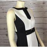 Tahari  Arthur S. Levine Black & White Houndstooth Sheath Dress size 2 Photo 4