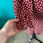 Reformation  Leora Floral Mini Dress Red 3/4 Sleeve Mini Party Casual Size 2 Photo 4