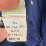 Lilly Pulitzer  Corden Knit Sweatshirt Low Tide Navy Puff Sleeves Flower Cutouts Photo 6