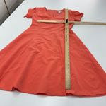 London Times  Womens Size 4 Orange Pink V Neck Short Sleeve Fit Flare Mini Photo 6