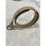 Womens Beige Belt with Triple Ring Buckle Fashion Accessory Tan Photo 2