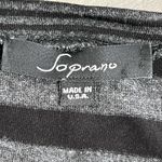 Soprano  Black and Gray Striped Top - Size Medium - VGUC Photo 3