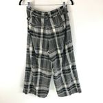 Anthropologie ett:twa Womens Crop Pants Wide Leg Plaid Tie Waist Black White 4 Photo 1