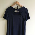 Loft ANN TAYLOR SHORT SLEEVE TIE BACK SHIFT DRESS NAVY Photo 4