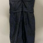 Vera Wang  White Navy Black Bow Bodice Strapless Form Dress 6 Photo 5