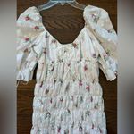 For Love & Lemons  White Floral Smocked Mini Dress WORN ONCE Photo 4