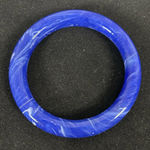 Cobalt Blue & White Swirl Glass Bangle Bracelet 2 5/8" Across Inside Photo 0
