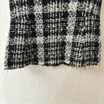 Theory  Sculpted Tweed Black Cream White Sleeveless Lined Zip Closure Blouse S Photo 5