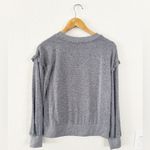 Tahari  Gray Crew Neck Sweater ruffle shoulder sleeves Photo 1