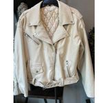 Good American  Boyfriend Oversized Moto Jacket Cloud White Size XXS XS Photo 6