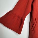 Anthropologie  Rust One Button Sweater Jacket Size Small Photo 4